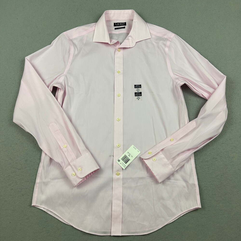 Ralph Lauren LRL Dress Shirt Men 15.5 34/35 Pink Slim Fit Button Up Performance